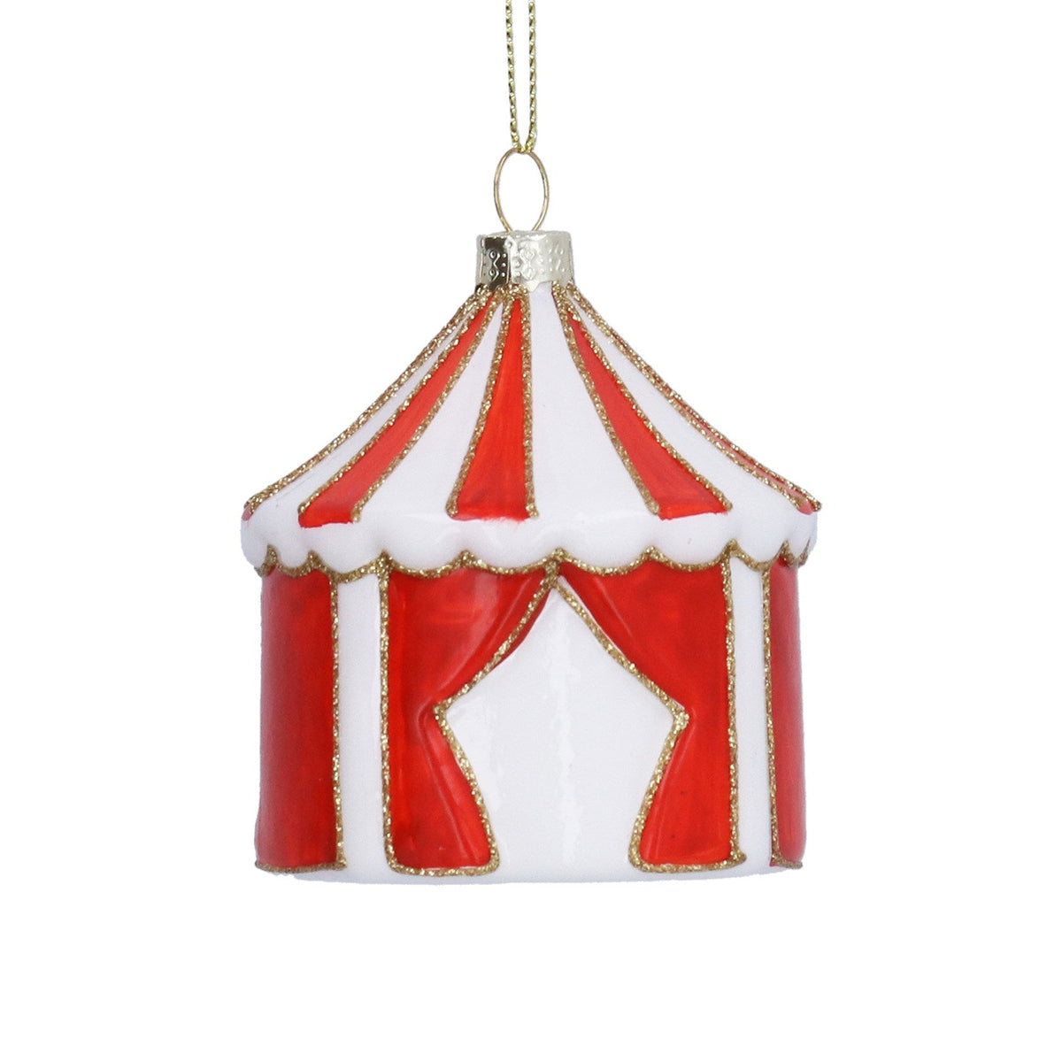 Glass Christmas Circus Tent Hanging Decoration