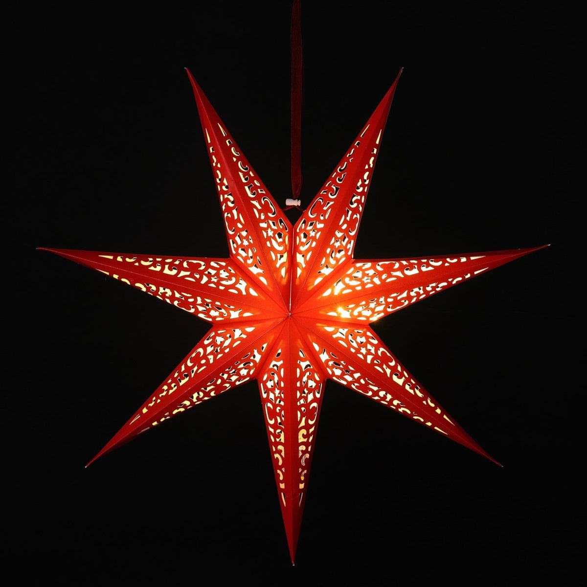 60cm LED Red Paper Shining Star Christmas Decoration