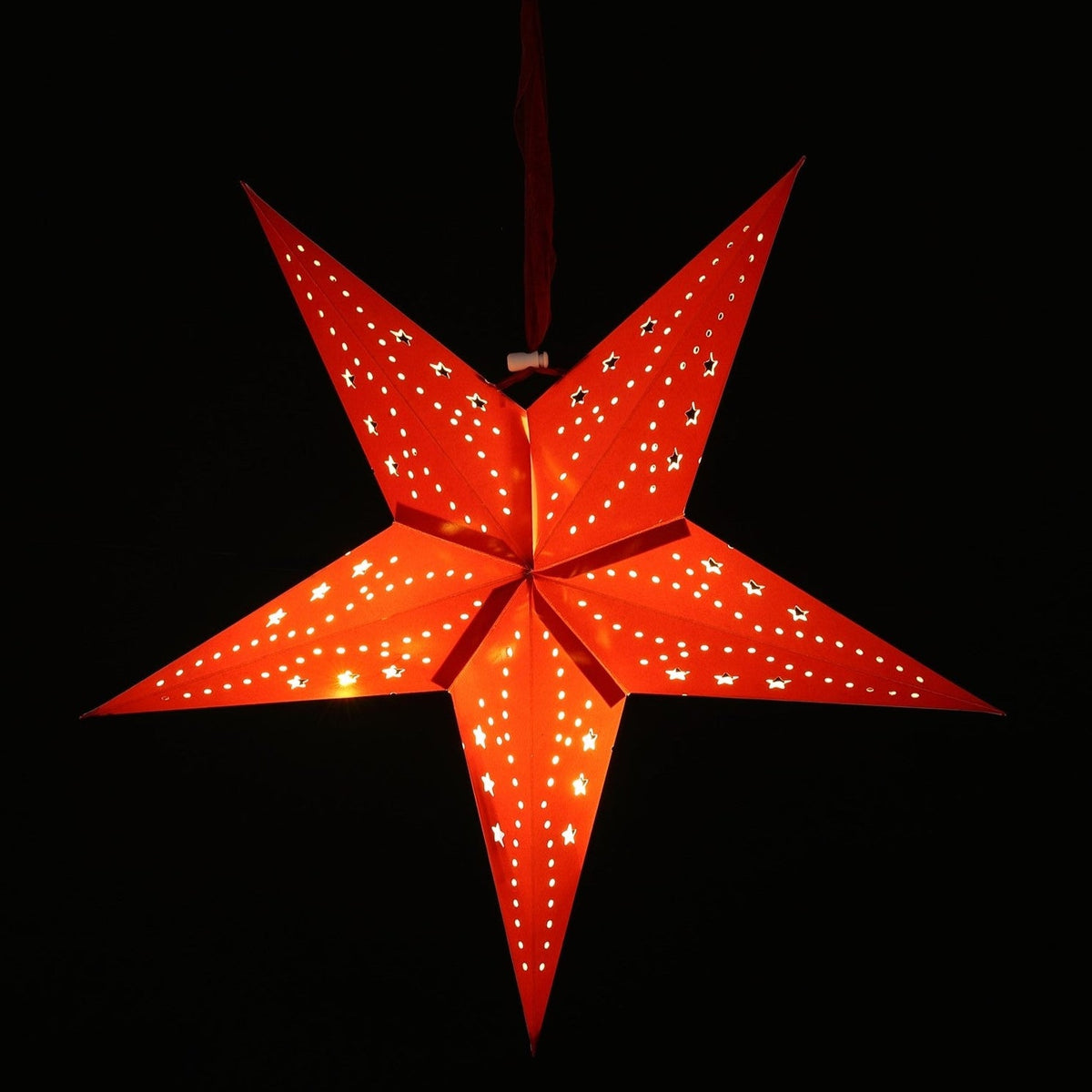 40cm LED Red Paper Stardust Star Christmas Decoration