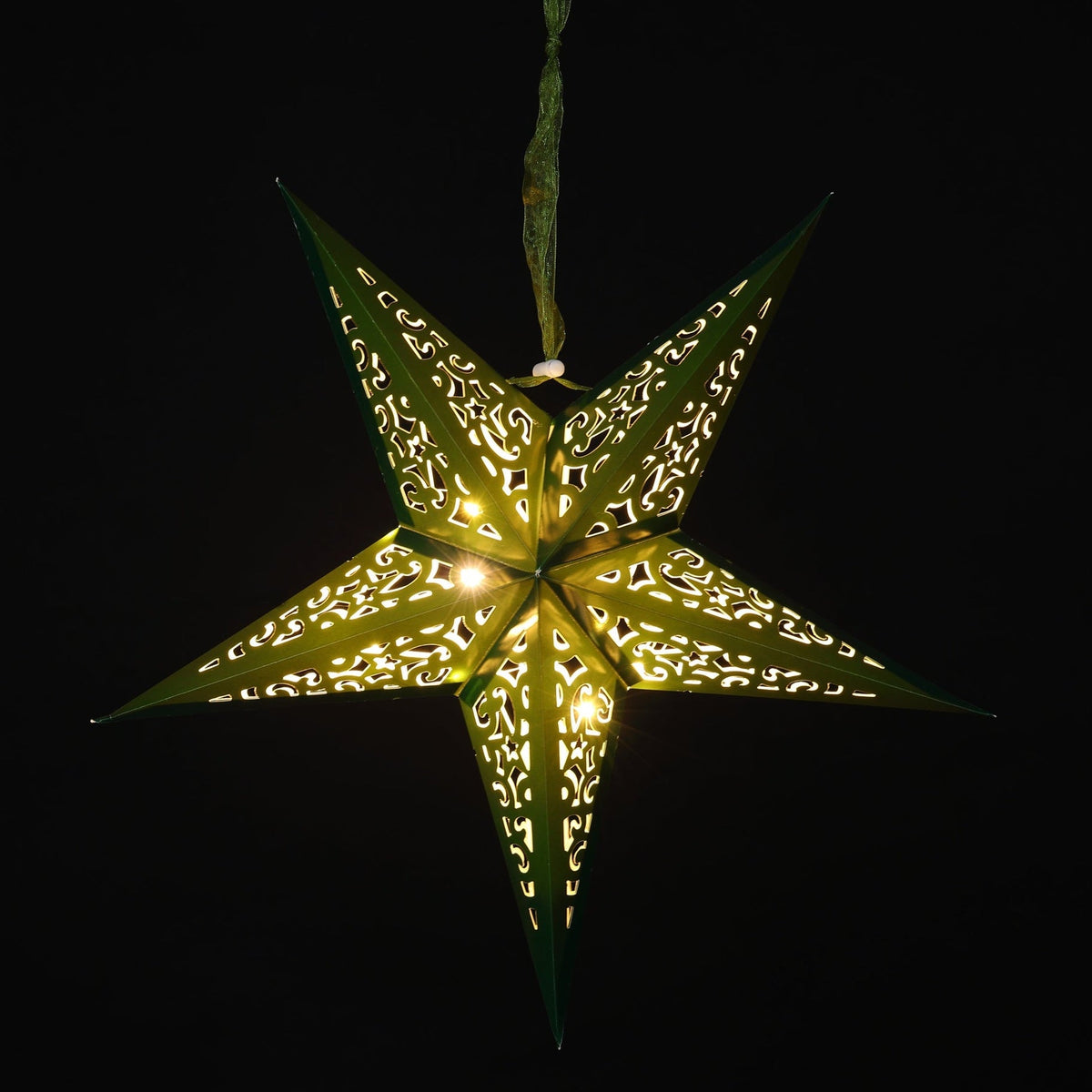40cm LED Green Paper Shining Star Christmas Decoration