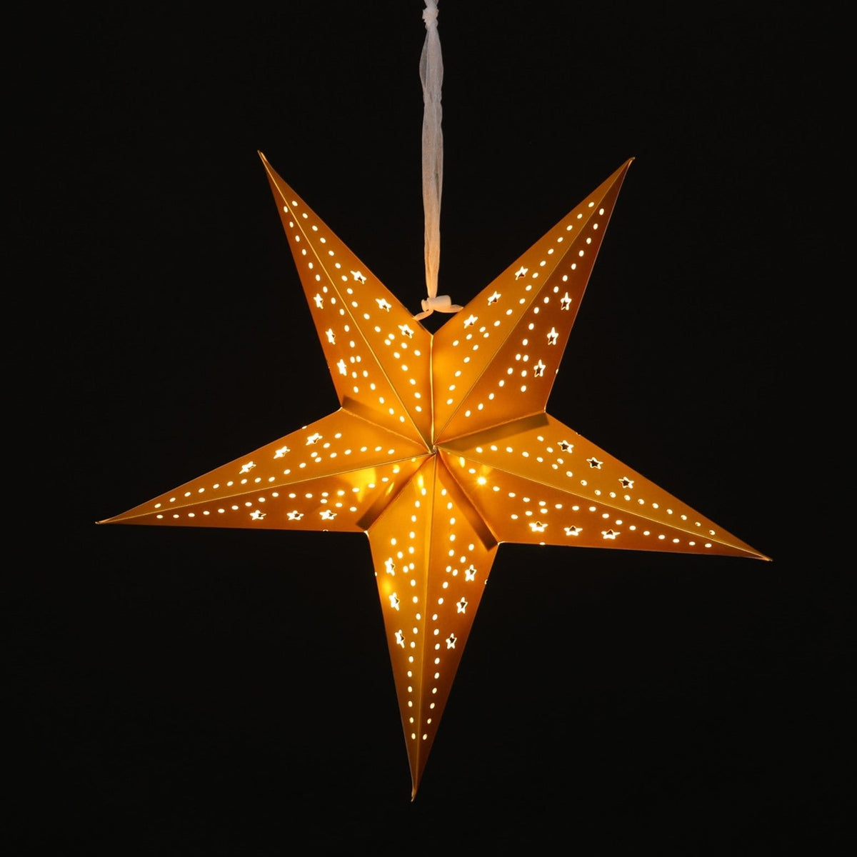 40cm LED Gold Paper Stardust Star Christmas Decoration