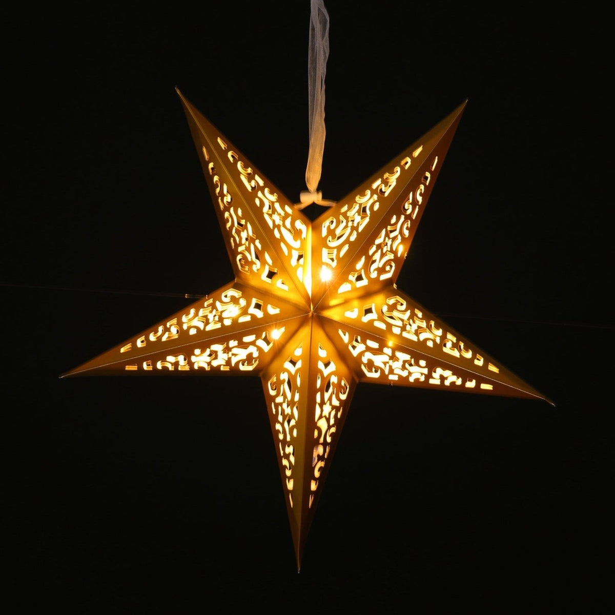 40cm LED Gold Paper Shining Star Christmas Decoration