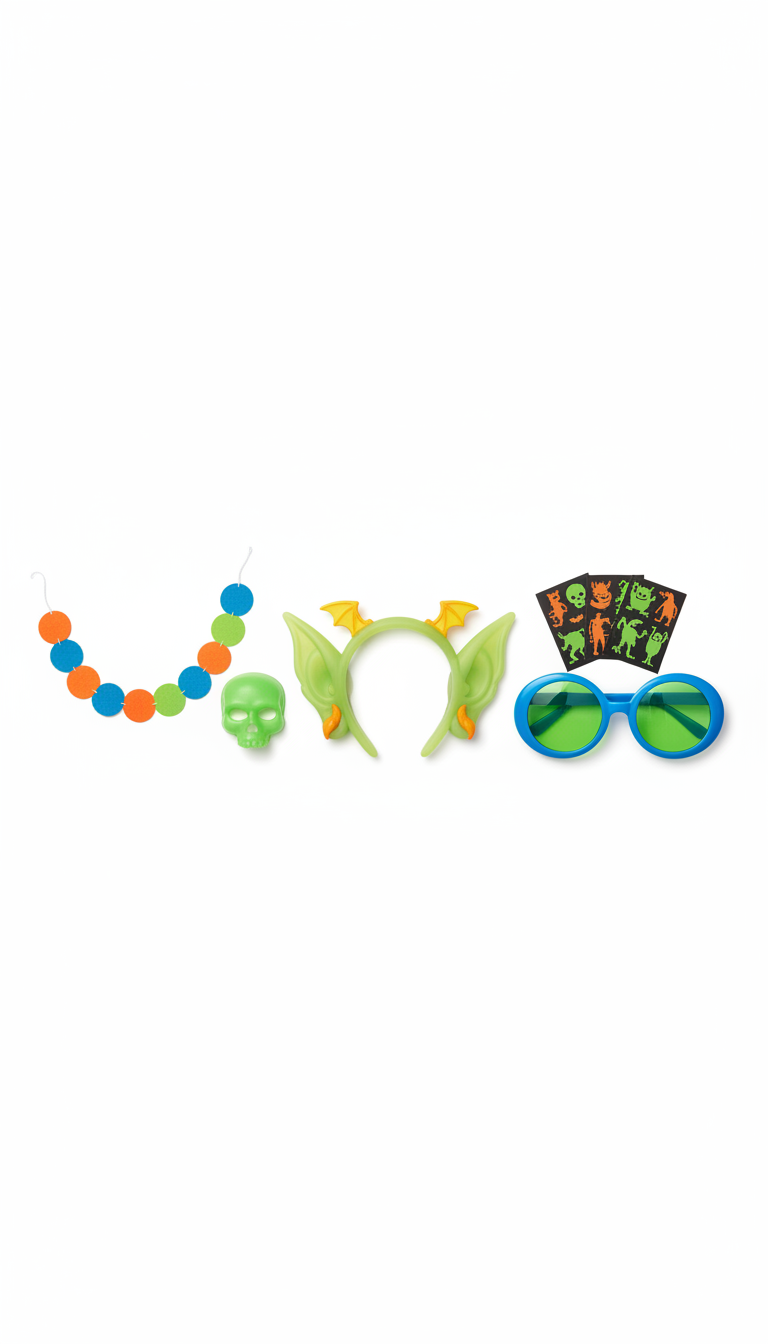 Pack accessoires fête vert fantôme