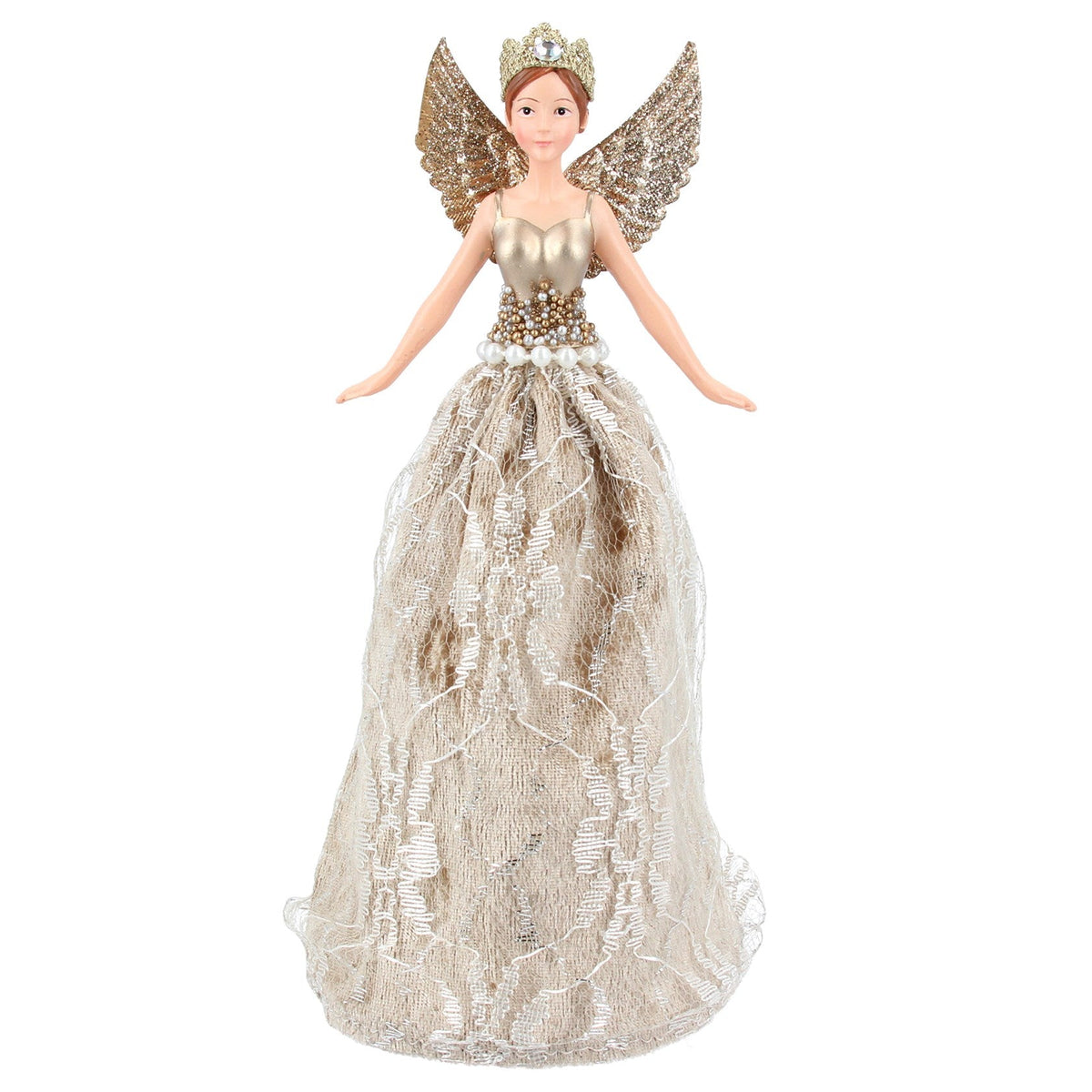 Gold Lace Fairy Christmas Tree Topper