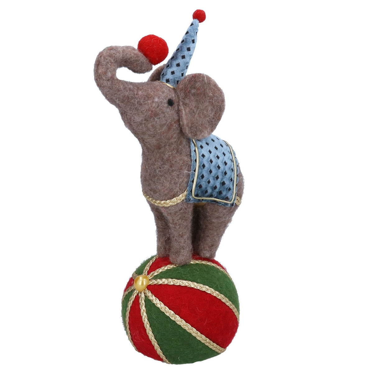 Christmas Circus Elephant on Ball Ornament