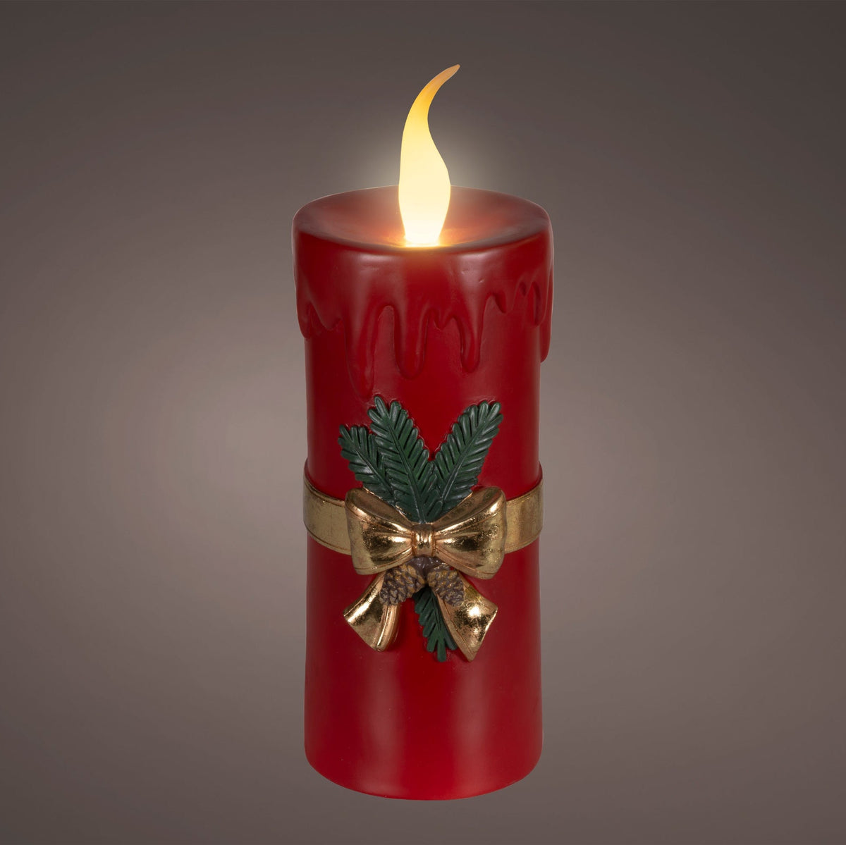 Large Red LED Christmas Candle 44cm