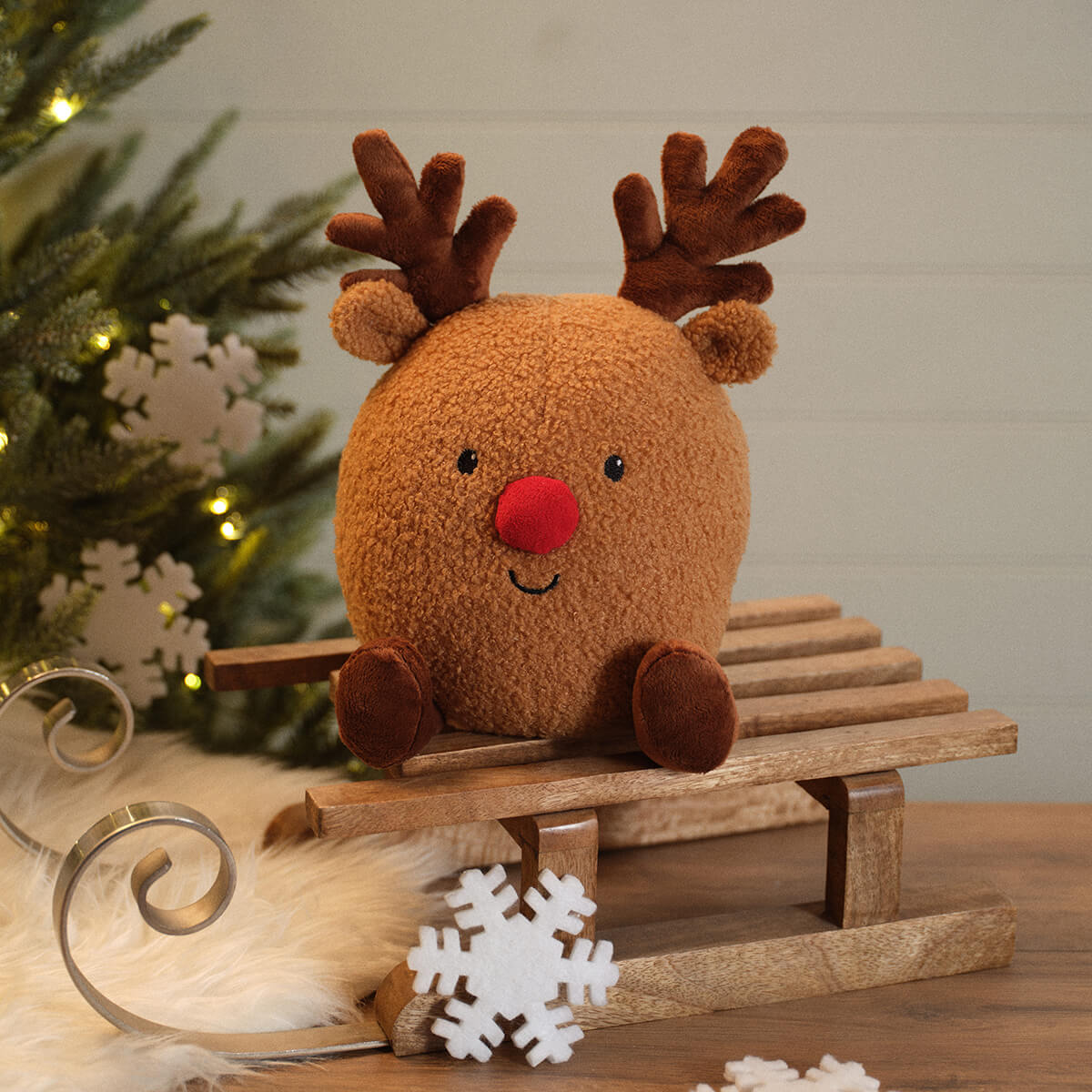 Plush Rudolph Christmas Doorstop