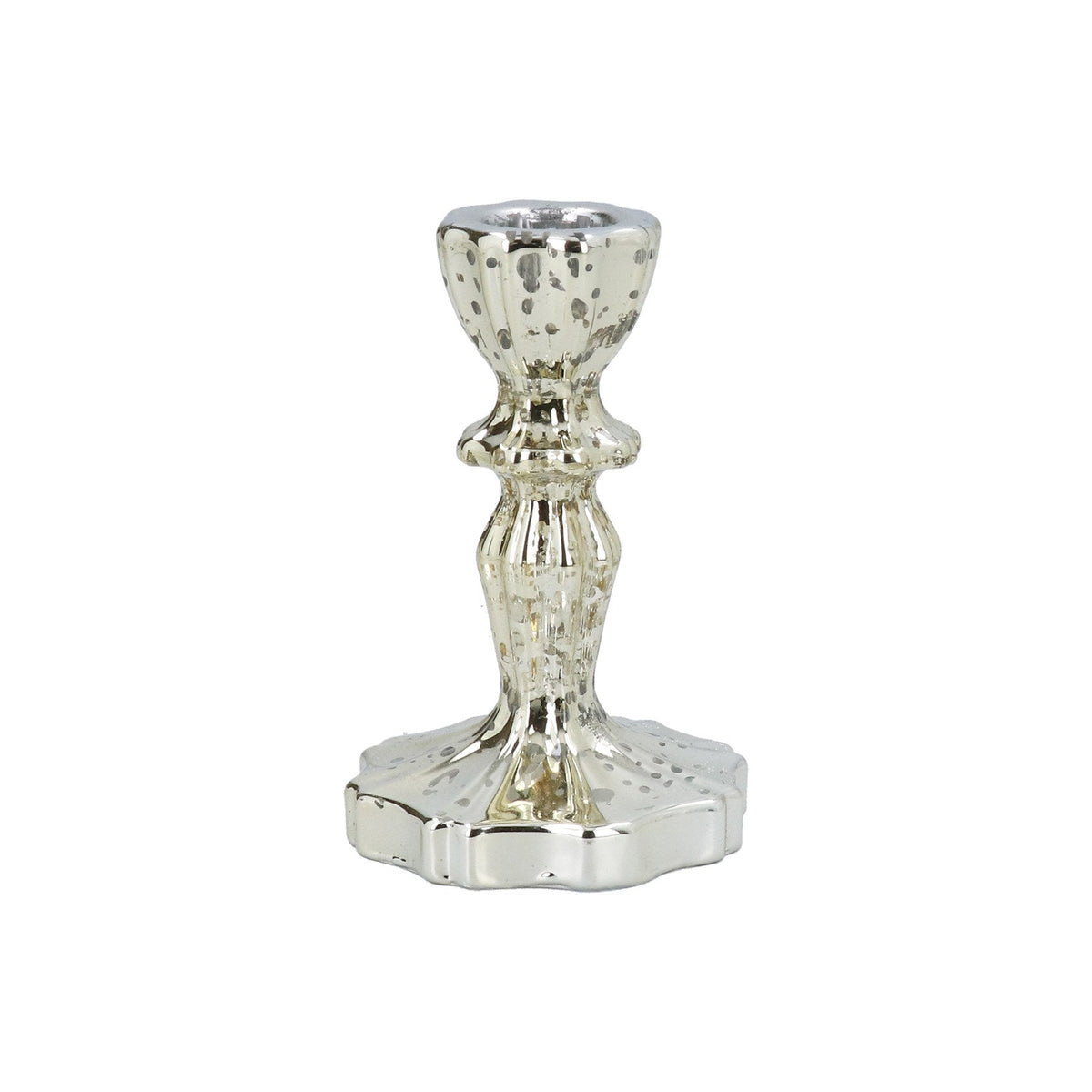 Gold Crackle Effect Glass Christmas Candle Holder