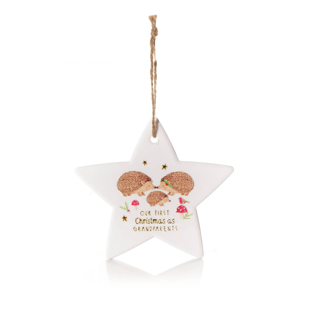 Our First Christmas as Grandparents Ceramic Star Hanging Ornament