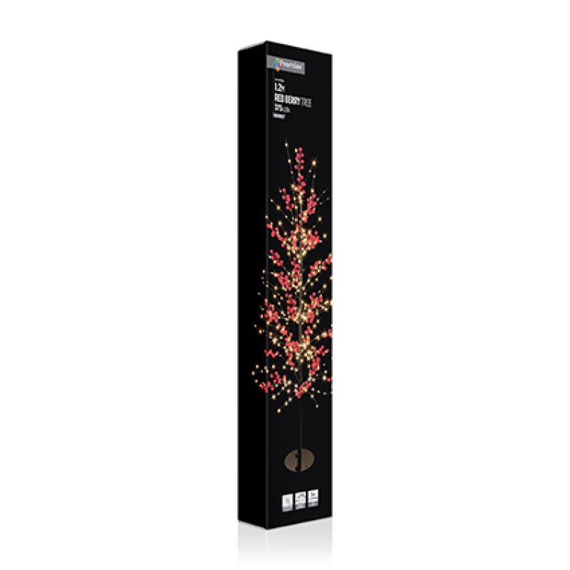1.2m LED Red Berry Twig Tree