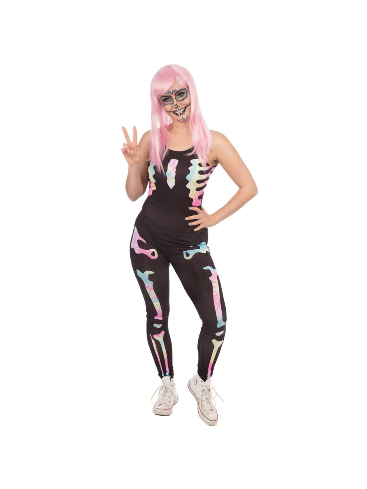 Skeleton Adult Black Jumpsuit