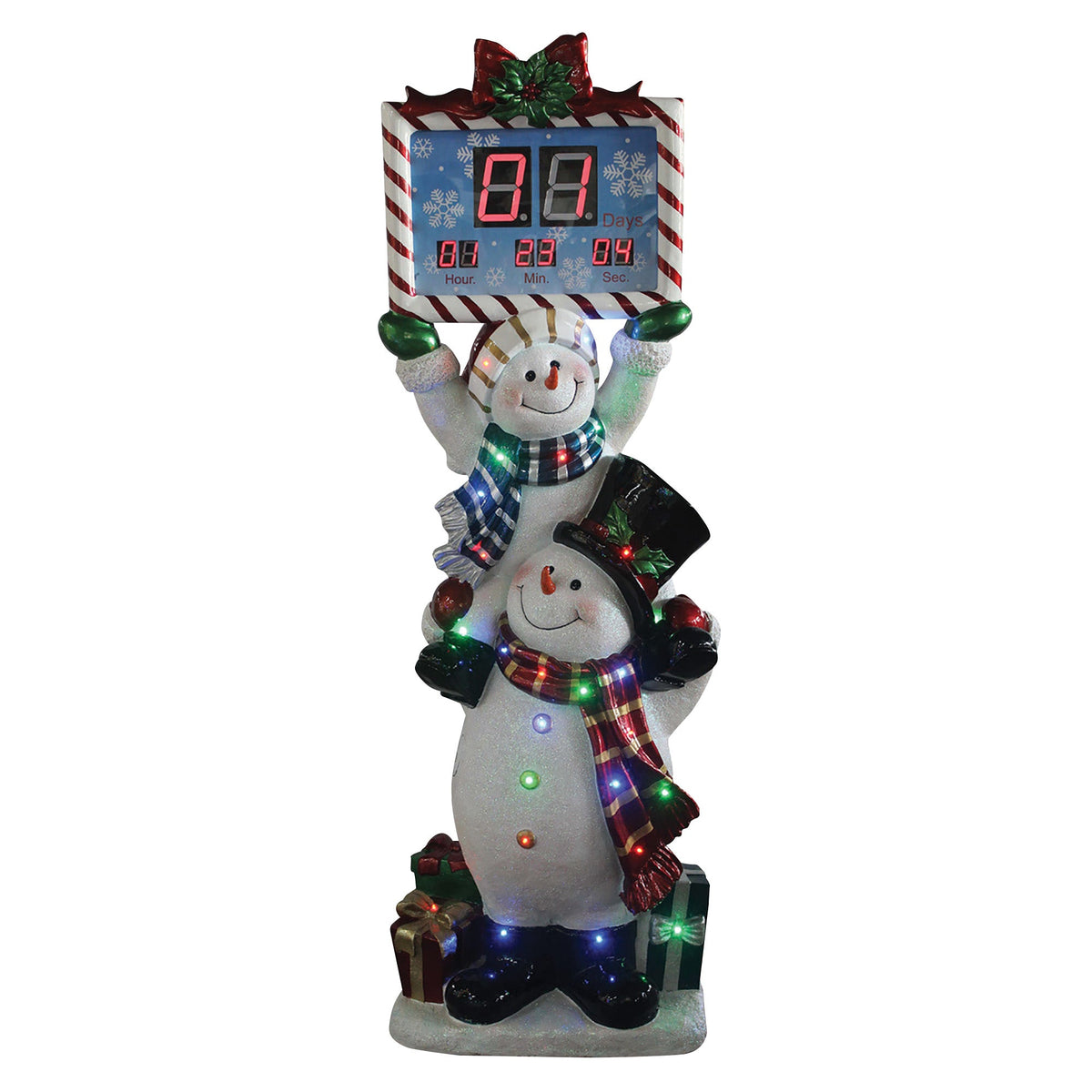 1.6m Christmas Snowman Countdown Clock with Digital Display Prop