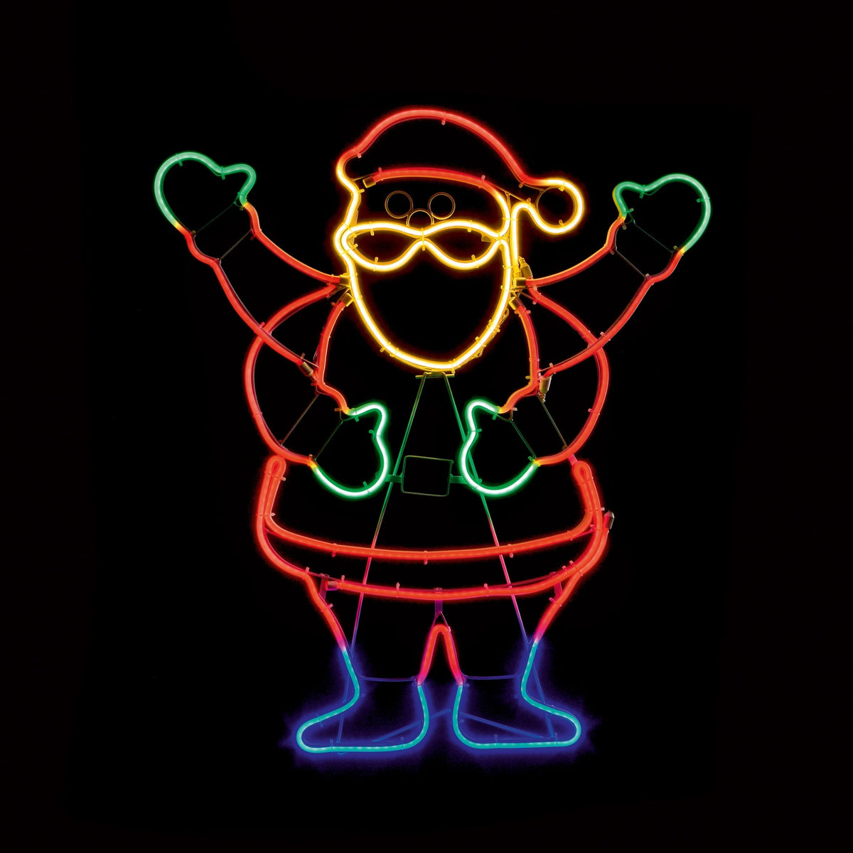65cm Neon Santa Greeting and Waving