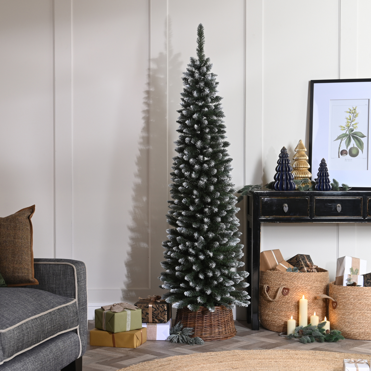 5ft Alpine Artificial Slim Fir Christmas Pencil Pine