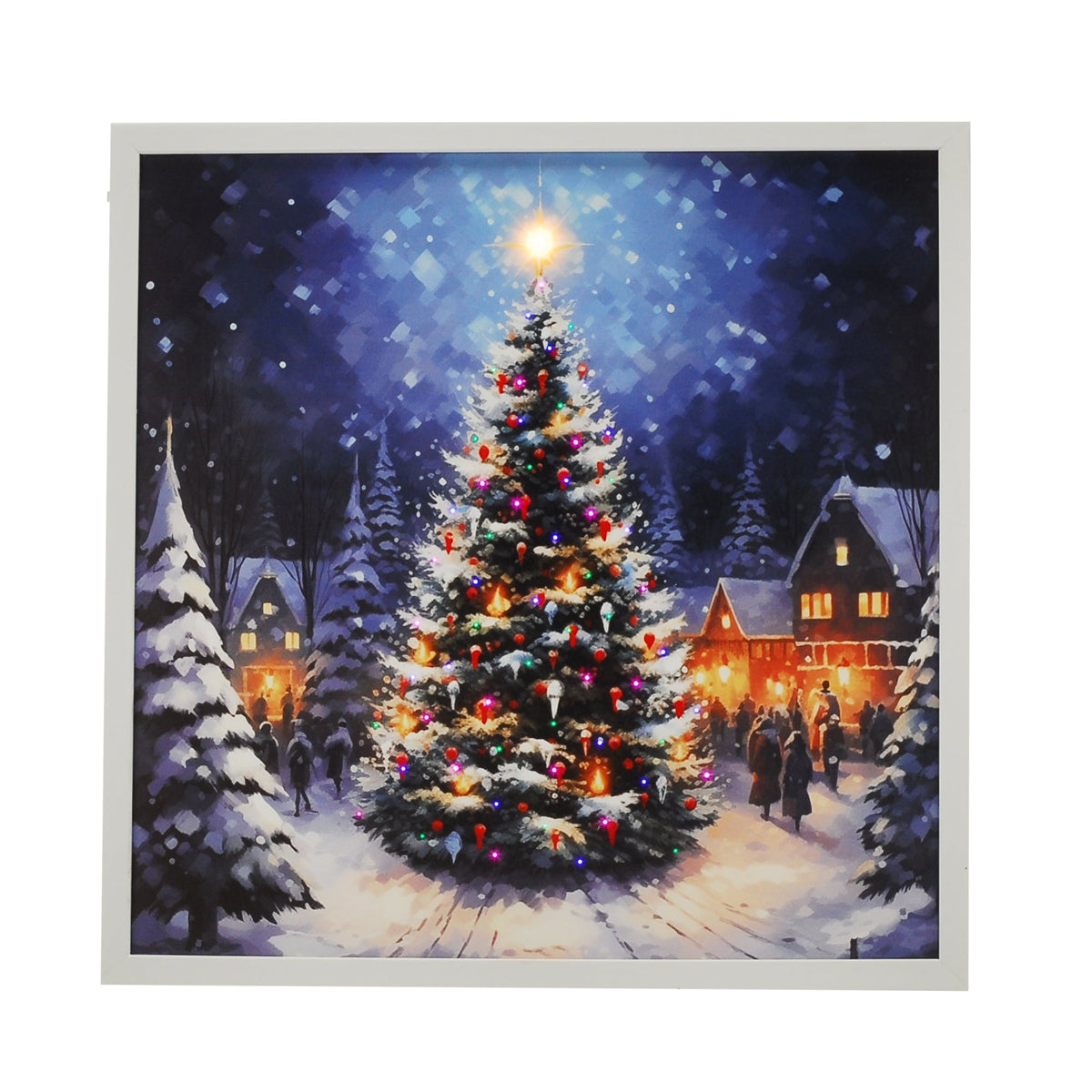 40cm Christmas Tree Scene Fibre Optic Frame Battery Operated
