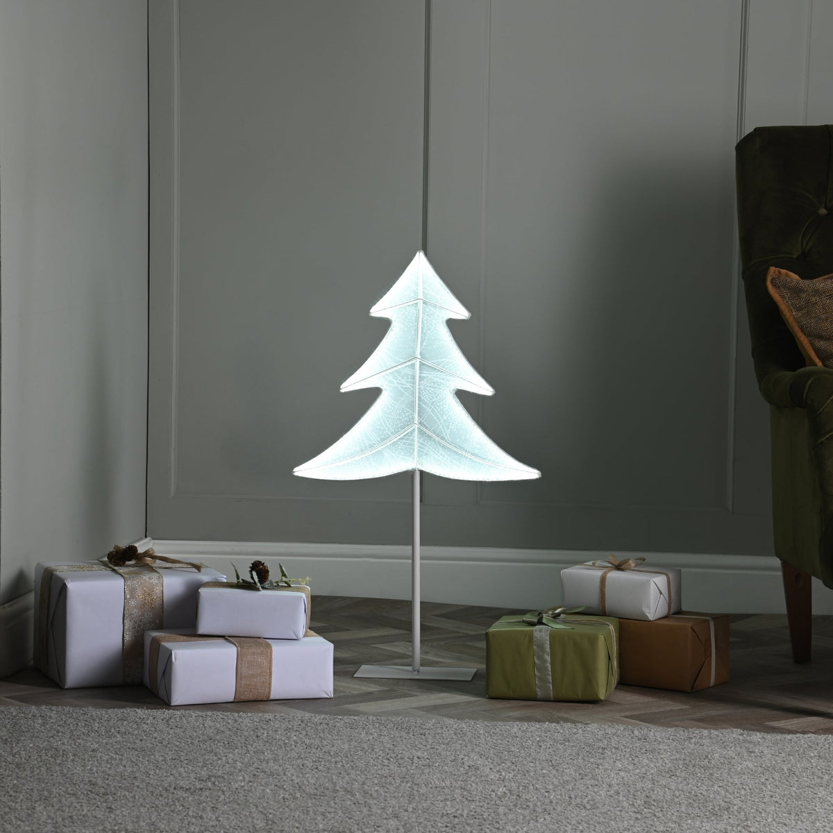 73cm Neon Flex Shimmer Glow Christmas Tree with Stand