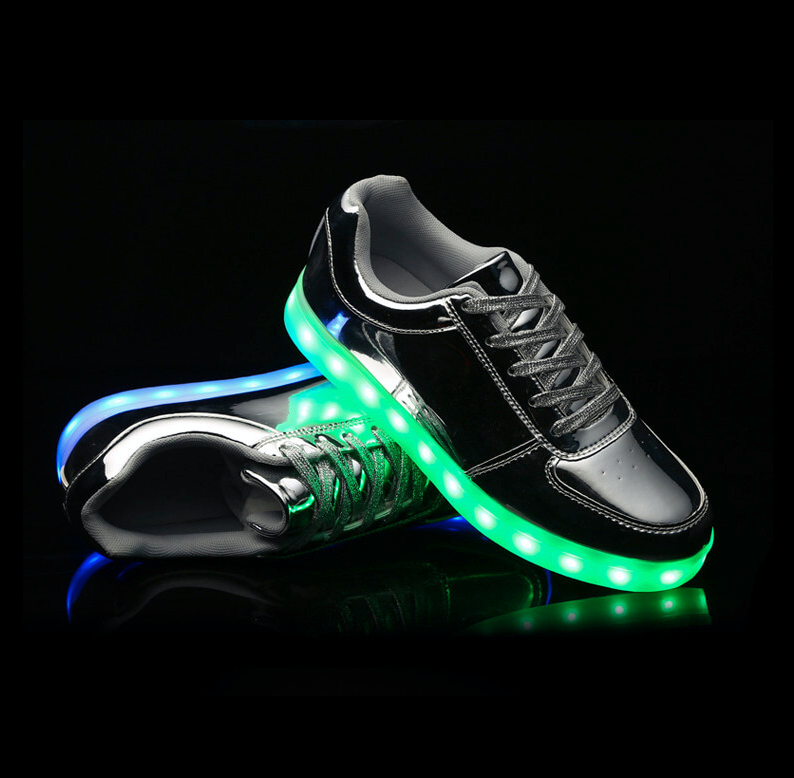 Flashez - Silver Low Top LED Trainers