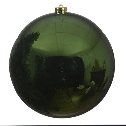 Large Pine Green Shiny Christmas Bauble 20cm