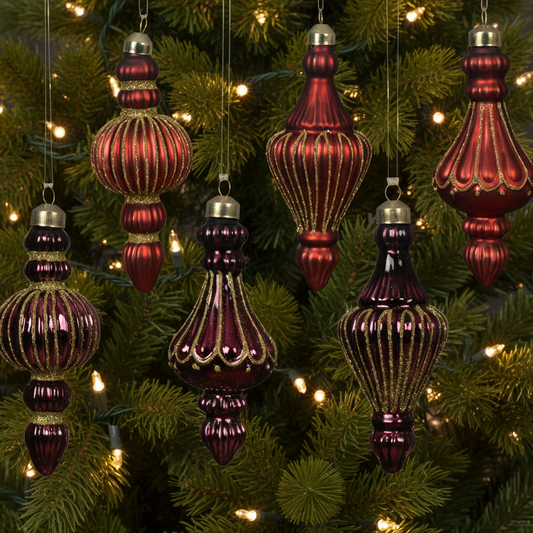 Glass Finial Ornament Hanging Christmas Decoration