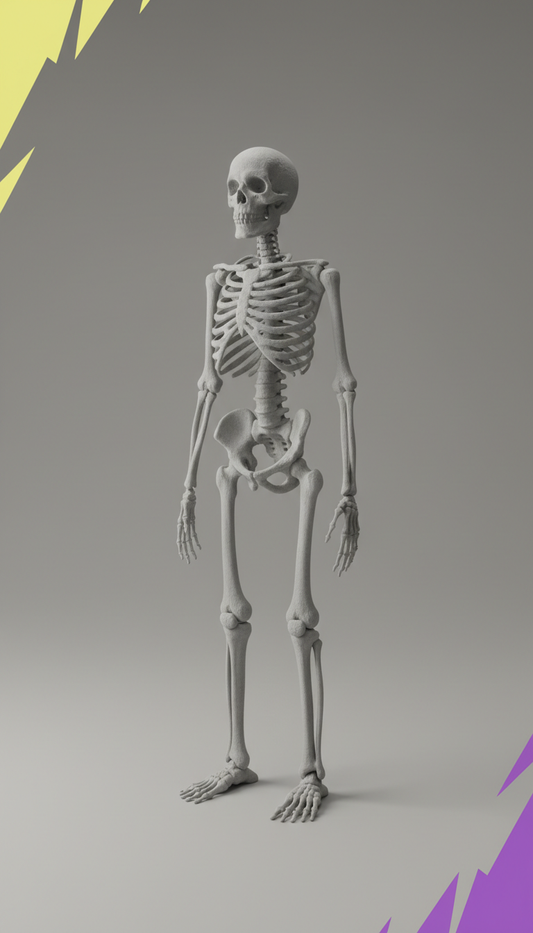 Skeleton figure with street-art finish