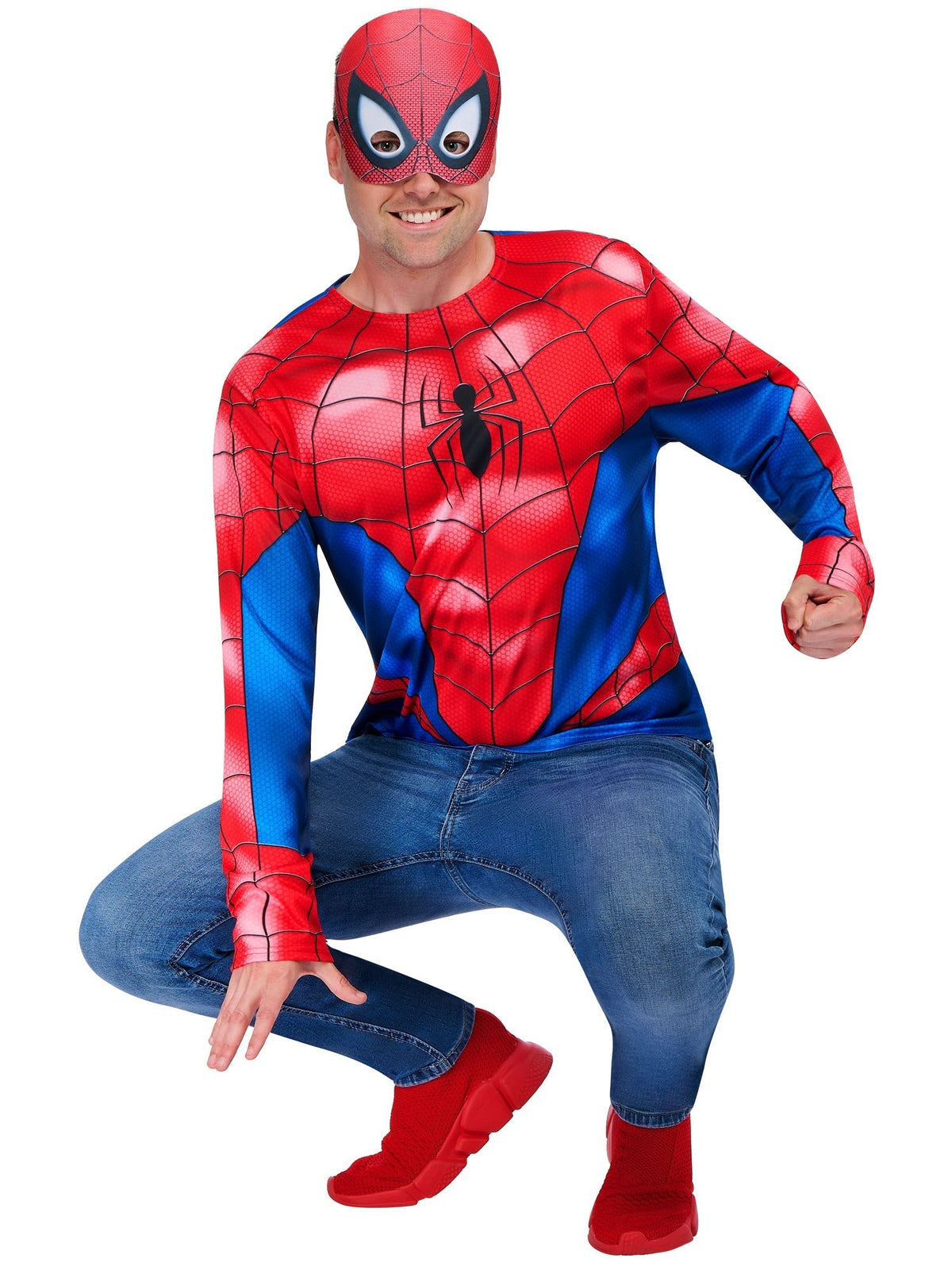 Spider-Man Top And Half Mask Costume
