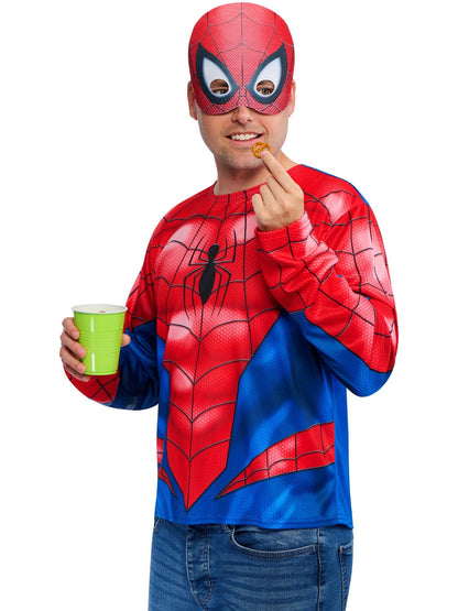 Spider-Man Top And Half Mask Costume