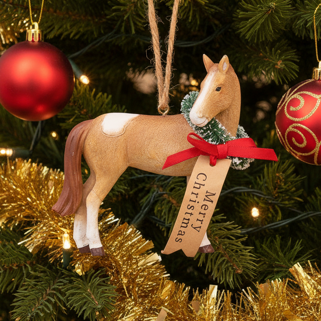 Resin Christmas Farm Animals Hanging Tree Decorations