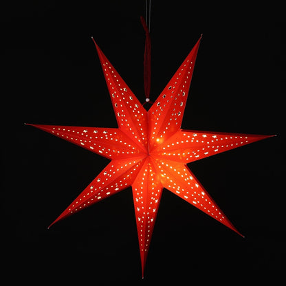 60cm LED Red Paper Stardust Star Christmas Decoration