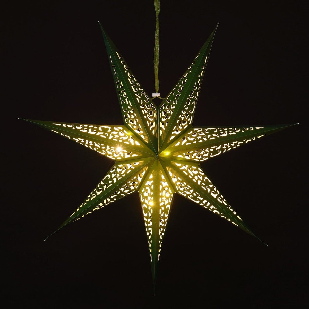60cm LED Green Paper Shining Star Christmas Decoration