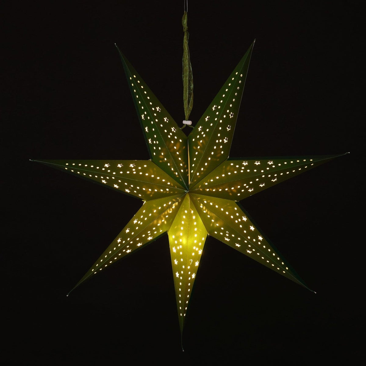 60cm LED Green Paper Stardust Star Christmas Decoration