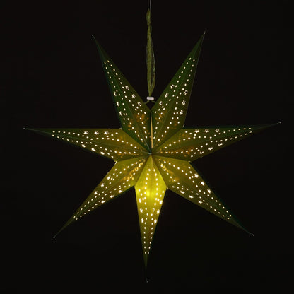 60cm LED Green Paper Stardust Star Christmas Decoration