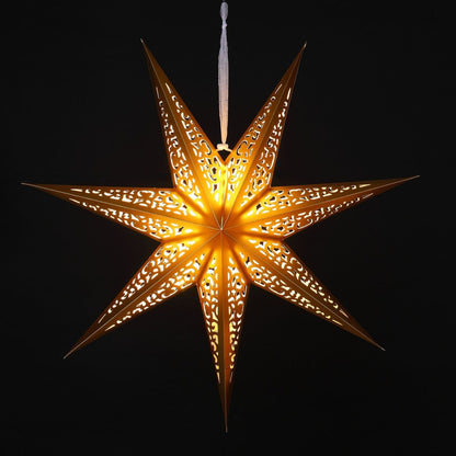60cm LED Gold Paper Shining Star Christmas Decoration