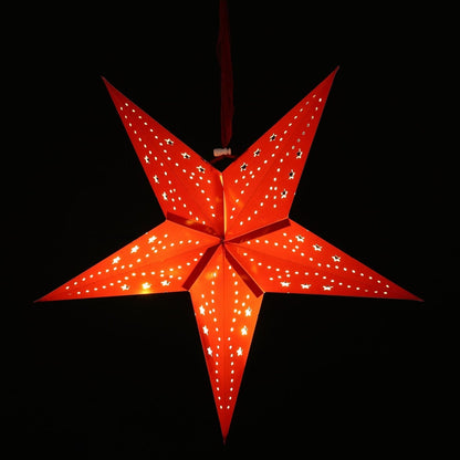 40cm LED Red Paper Stardust Star Christmas Decoration