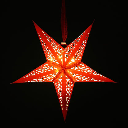 40cm LED Red Paper Shining Star Christmas Decoration