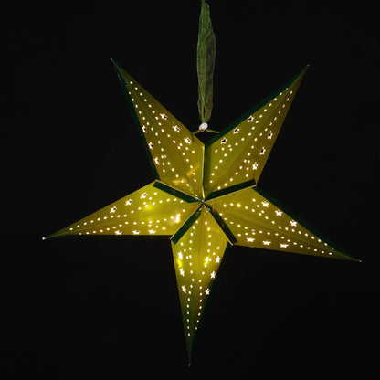 40cm LED Green Paper Stardust Star Christmas Decoration
