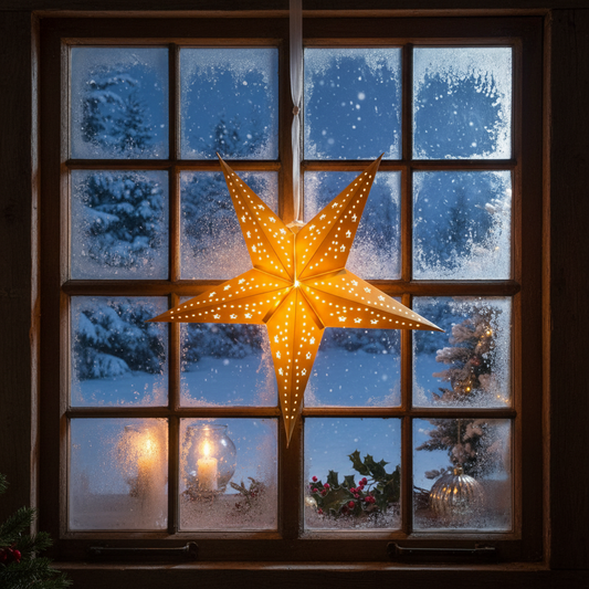 40cm LED Gold Paper Stardust Star Christmas Decoration
