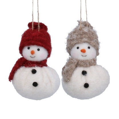Fabric Christmas Snowman with Hat and Scarf Hanging Tree Decoration