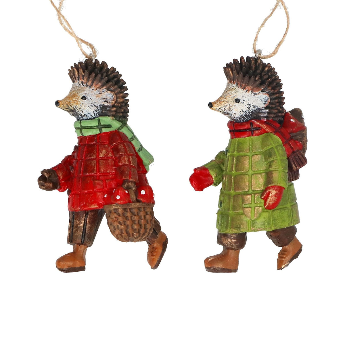 Mr and Mrs Hedgehog Christmas Hanging Decoration