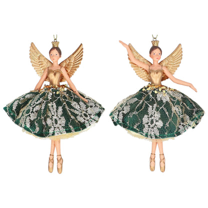 Green and Gold Christmas Fairy Hanging Decoration