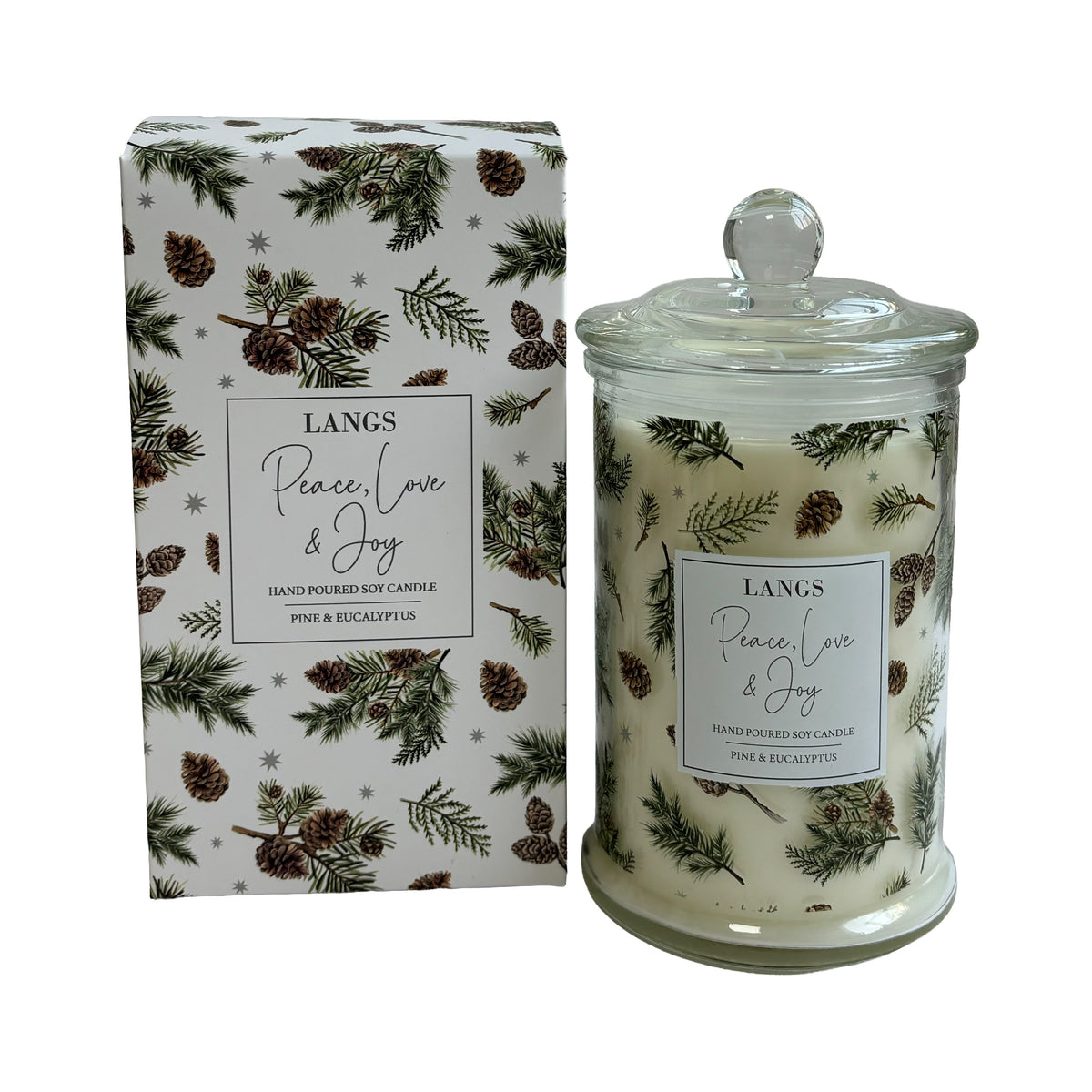 Scented Soy Wax Christmas Candle in a Glass Jar