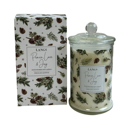 Scented Soy Wax Christmas Candle in a Glass Jar