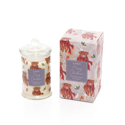 Glass Jar Christmas Cinnamon Scented Soy Candle