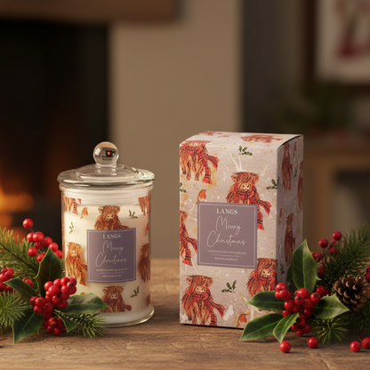 Glass Jar Christmas Cinnamon Scented Soy Candle