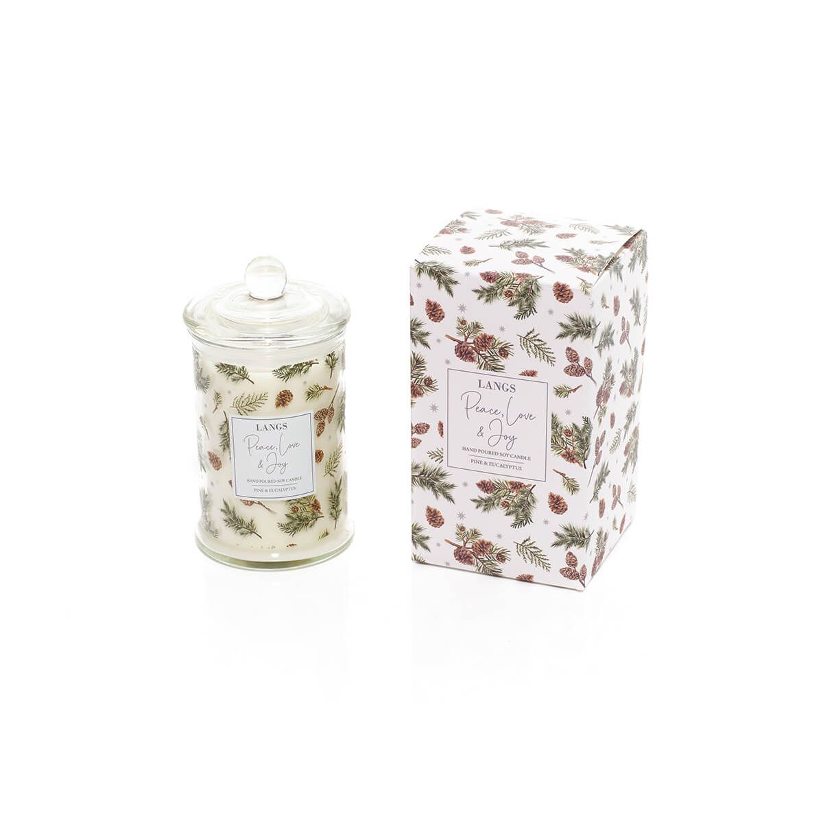 Scented Soy Wax Christmas Candle in a Glass Jar