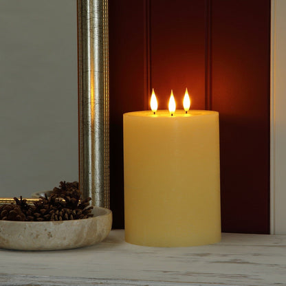 Ivory 3 Wick LED Flame Christmas Candle
