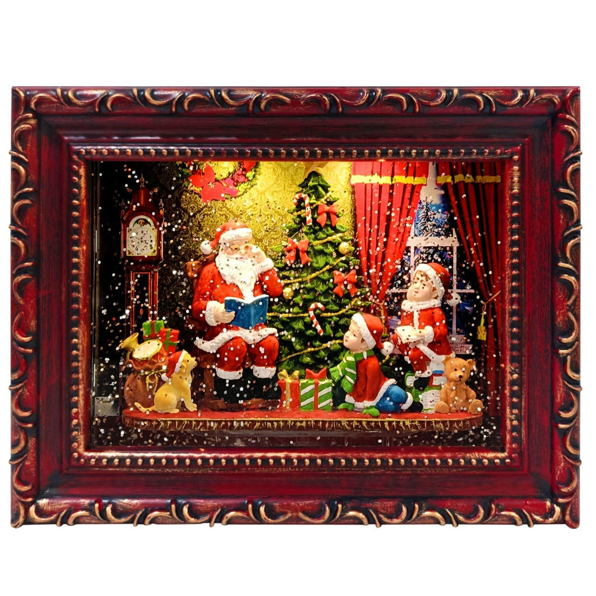 Picture Frame Water Spinner with Santa Scene