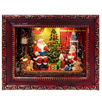 Picture Frame Water Spinner with Santa Scene