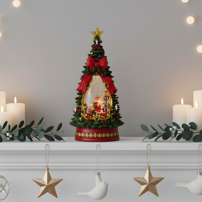 Christmas Tree Water Spinner with Santa Scene