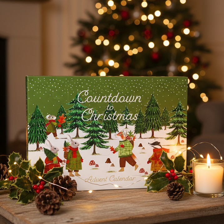 Woodland Animals Wooden Christmas Advent Book