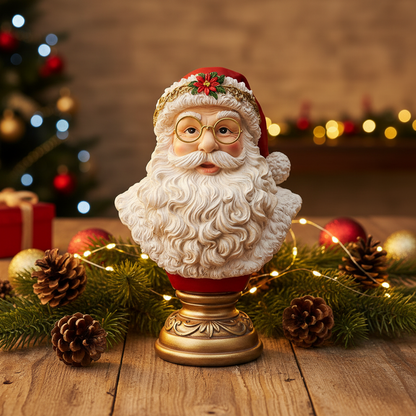 Resin Santa Bust Christmas Ornament